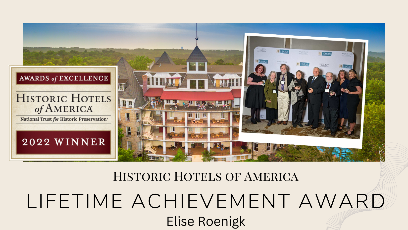 Elise Roenigk Wins Lifetime Award | 1886 Crescent Hotel & Spa