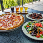 Skybar Gourmet Pizza with Draft Beer Flights, Salad, and Wings